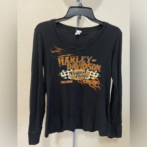 HARLEY DAVIDSON || long sleeve t shirt speed shop live hard ride fast
